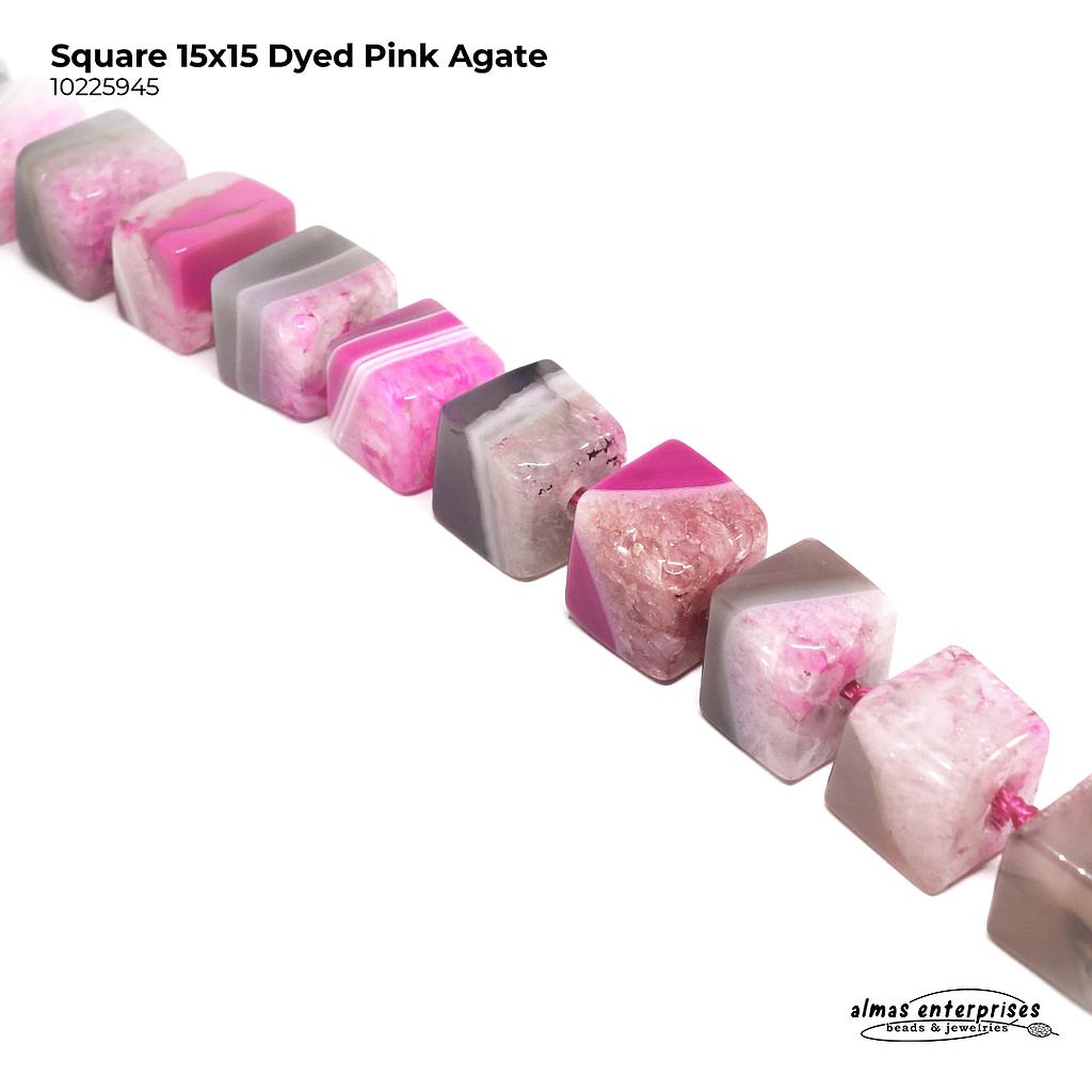 Sq 15x15 D.Pink Agate