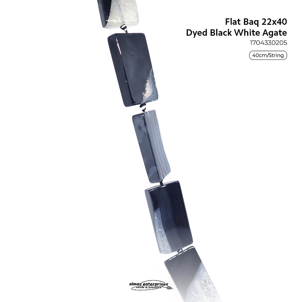 Flat Baq 22x40 D.Black White Agate