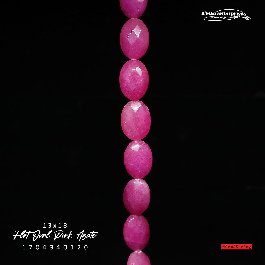 Flat Ovl Fac 13x18 Pink Agate