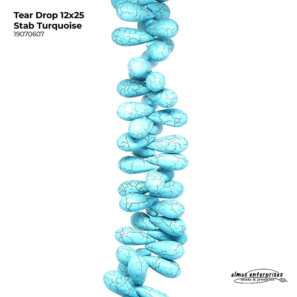 Tear Drop 12x25 Stab Turquoise