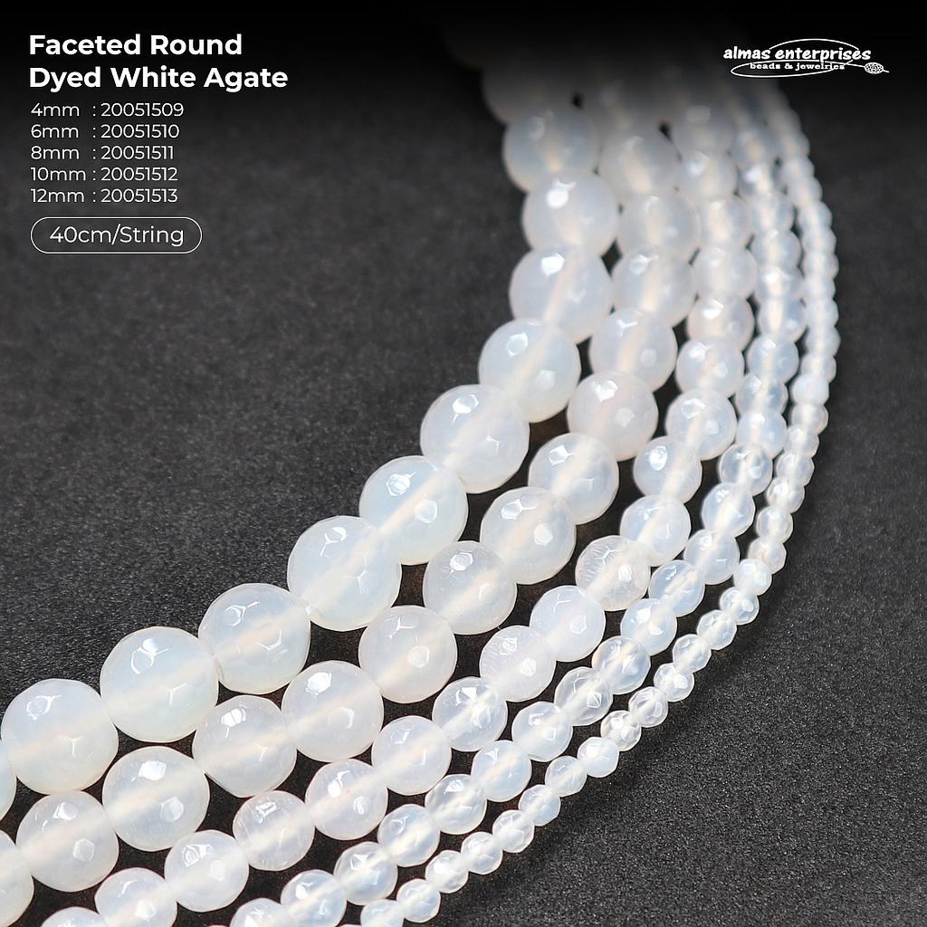 Faceted Round D.White Agate