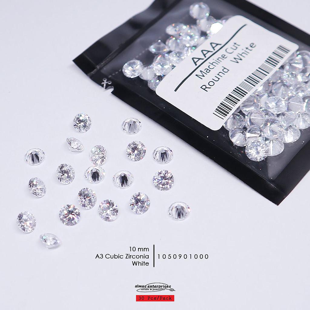 CZ 10mm White CZ A3 (30 pcs)