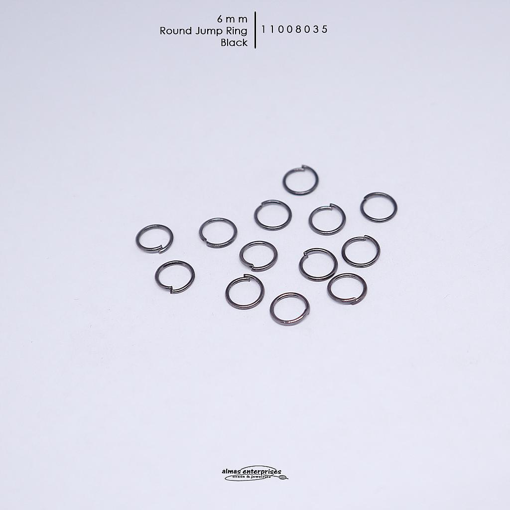 Black 6mm Rd Jump Rings/gross