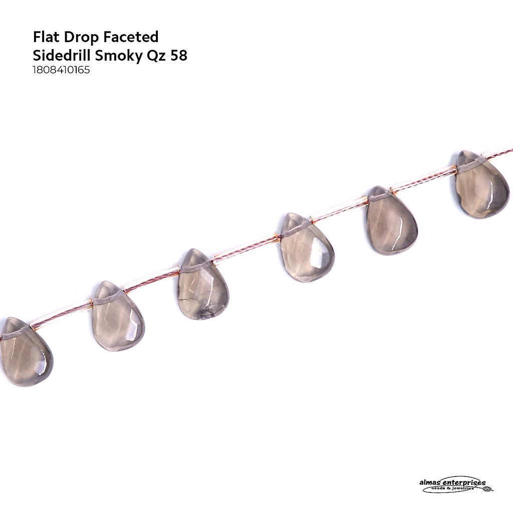 Flat Drop Fac Sidedrill Smoky Qz 58