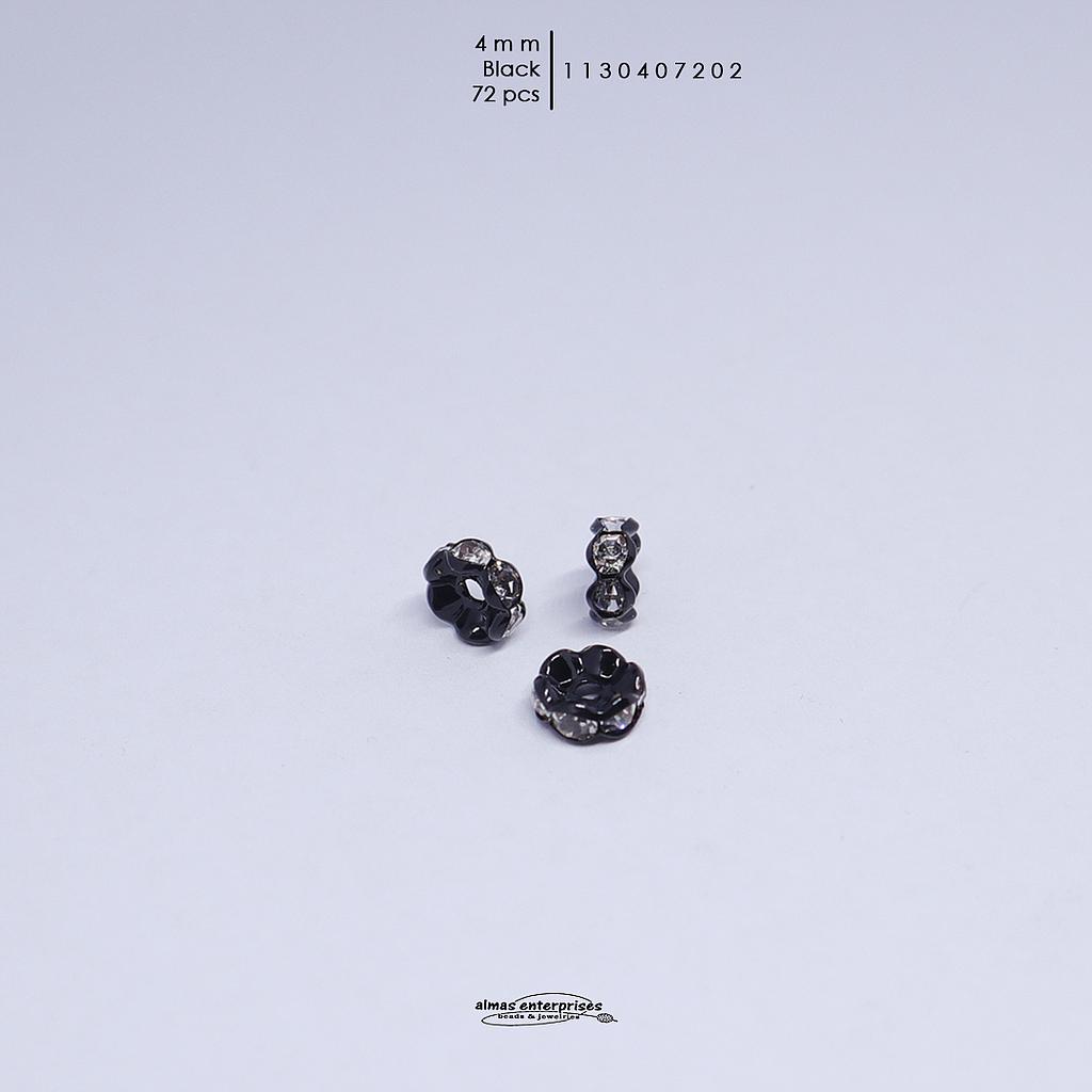 RONDELS 4MM BLACK