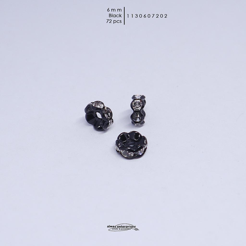 RONDELS 6MM BLACK