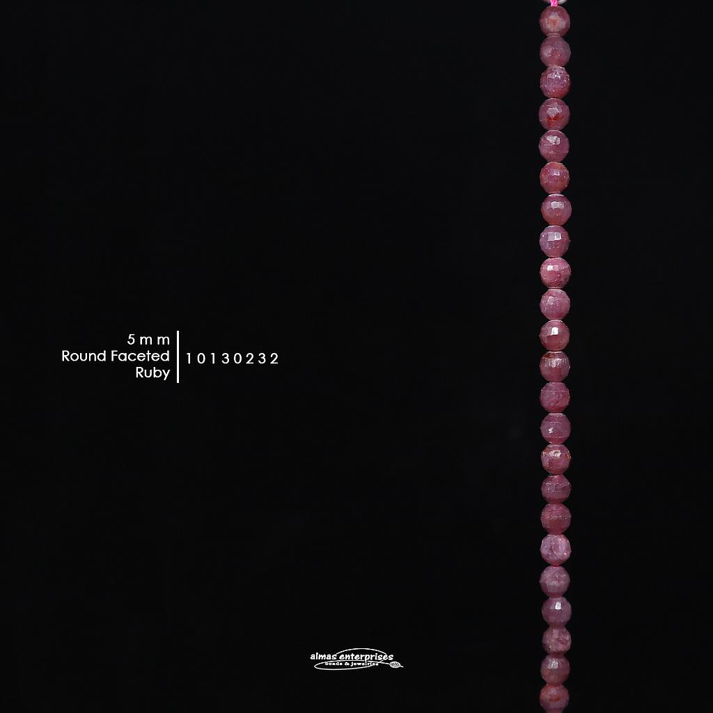 Faceted Rd 5mm Ruby