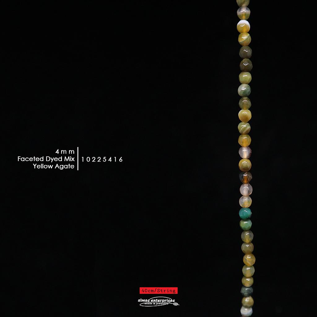 Fac 4mm D.Mix Yellow Agate