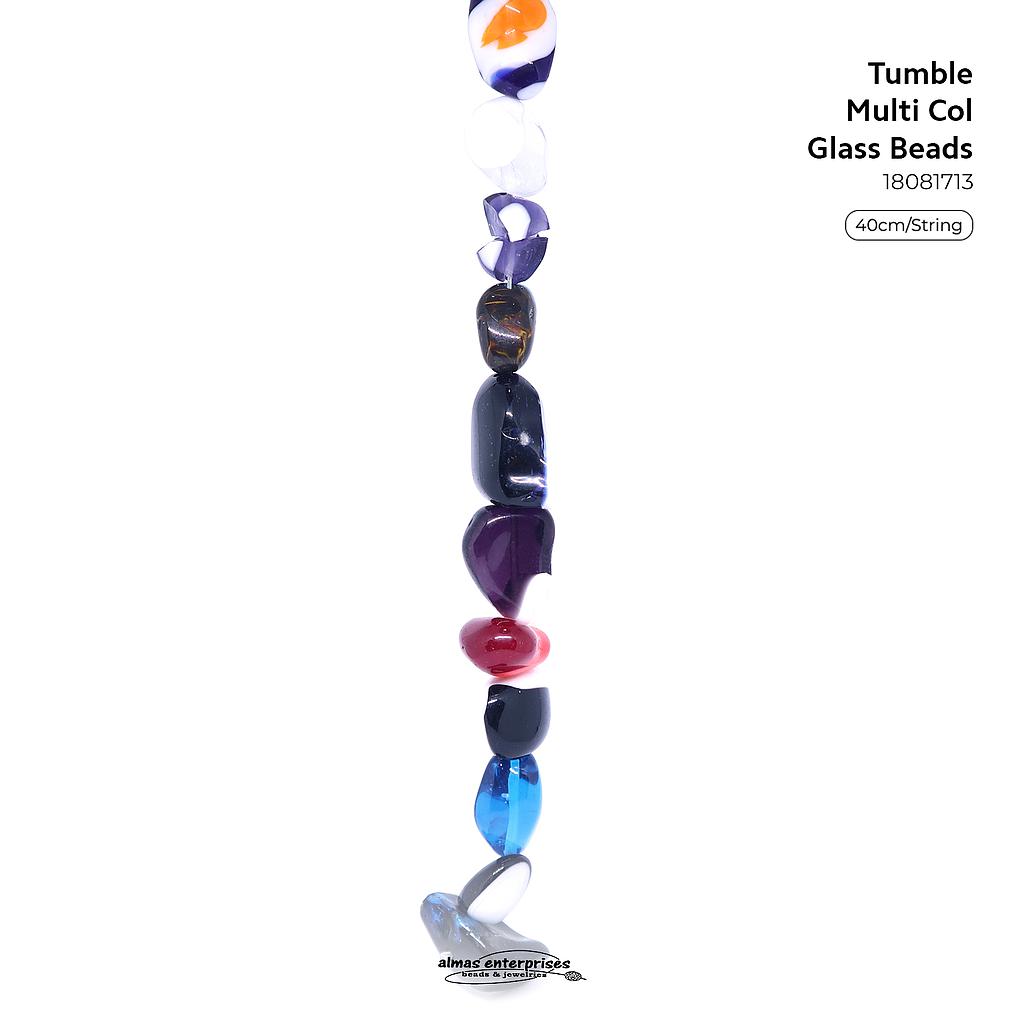Tumble Multi Col Glass Beads