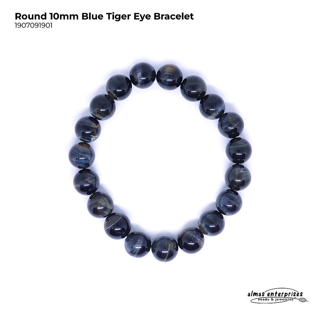 Round Blue Tiger Eye Bracelet