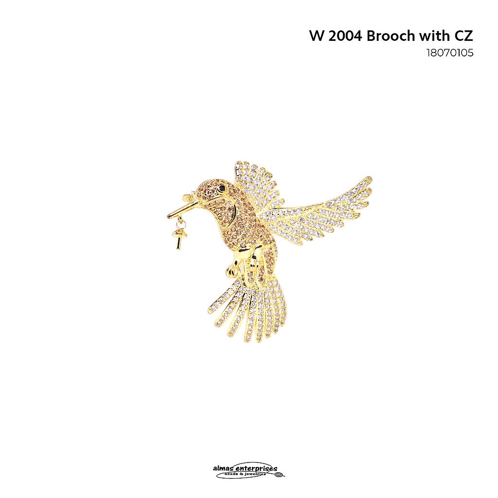  W 2004 Brooch With CZ