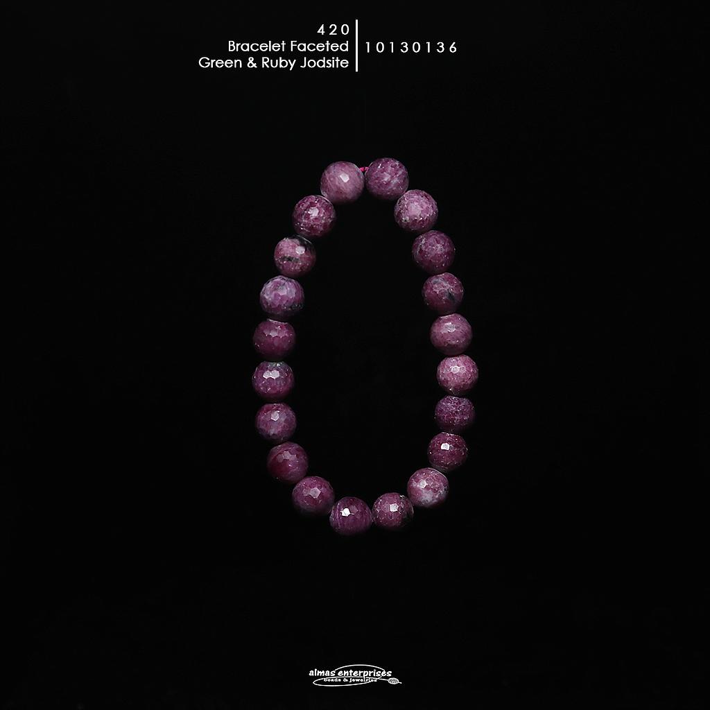Fac Green&amp;Ruby Zoisite Bracelet 420