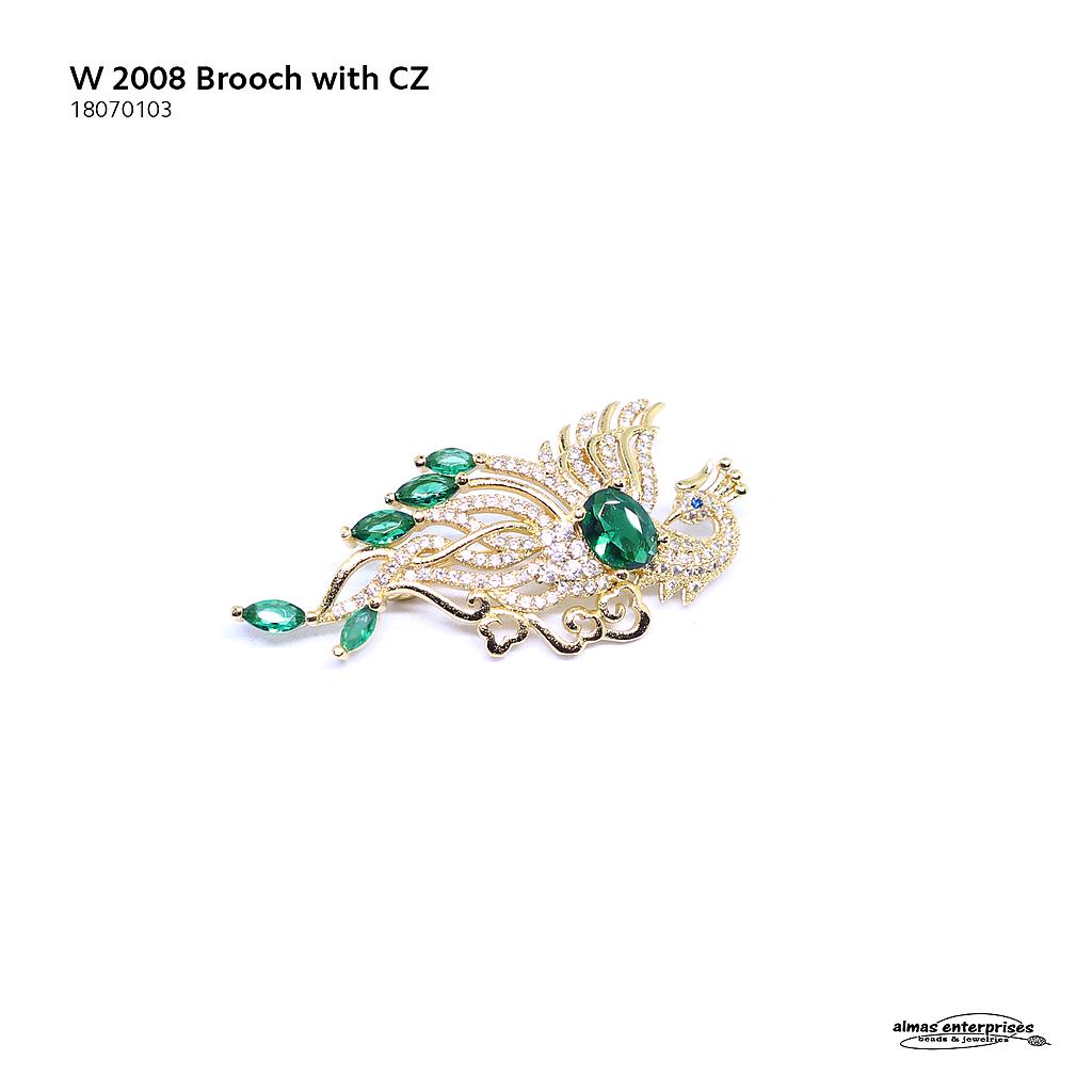 W 2008 Brooch With CZ