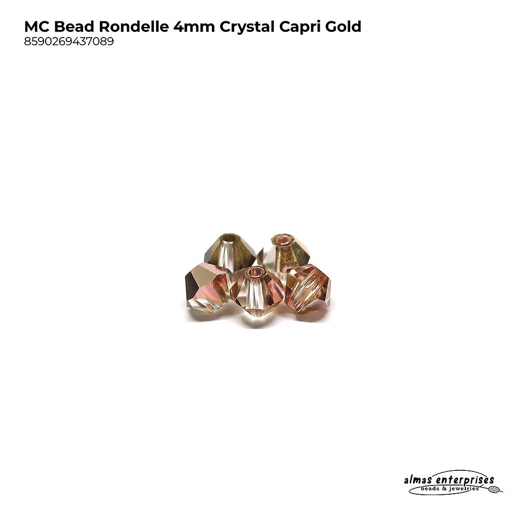 MC Bead Rondelle 4mm Cry.Capri Gold