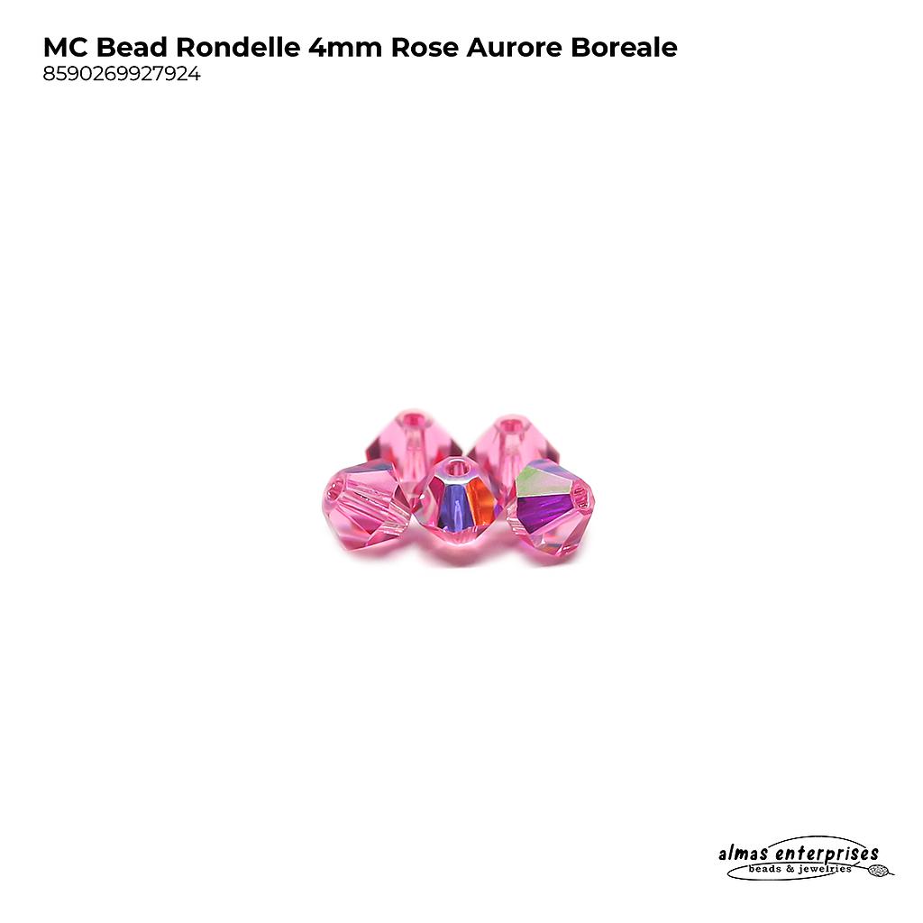 MC Bead Rondelle 4mm Rose AB