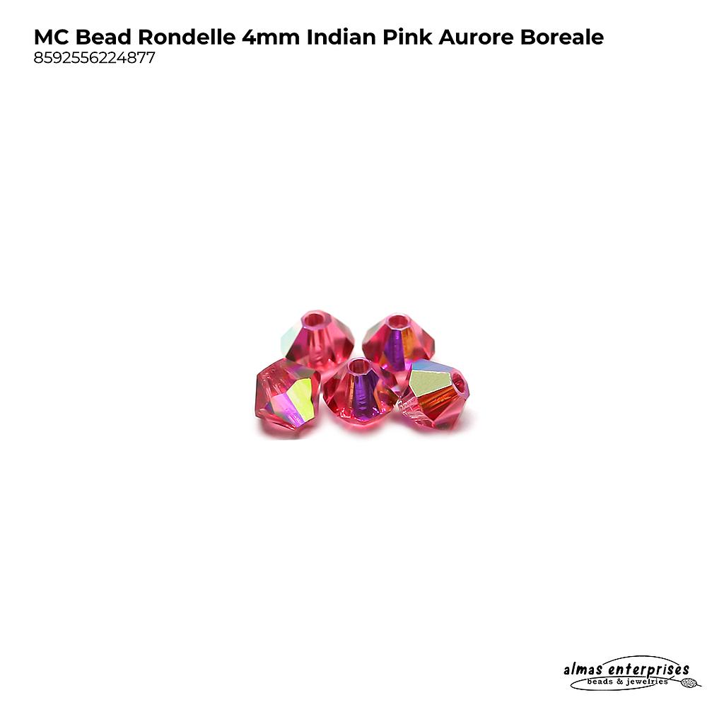 MC Bead Rondelle 4mm Indian Pink AB