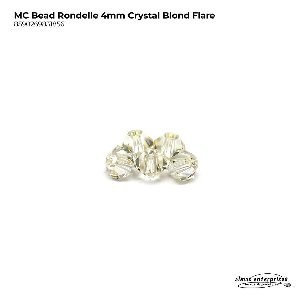 MC Bead Rondelle 4mm Crystal Blond Flare