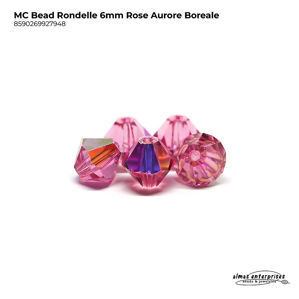 MC Bead Rondelle 6mm ROSE AB