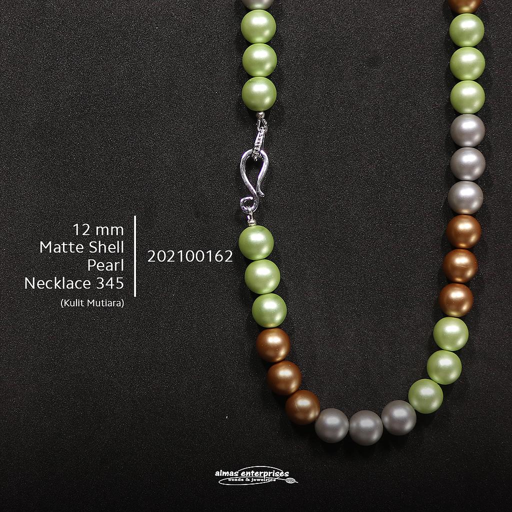 12mm Matte Shell Pearl Necklace 345
