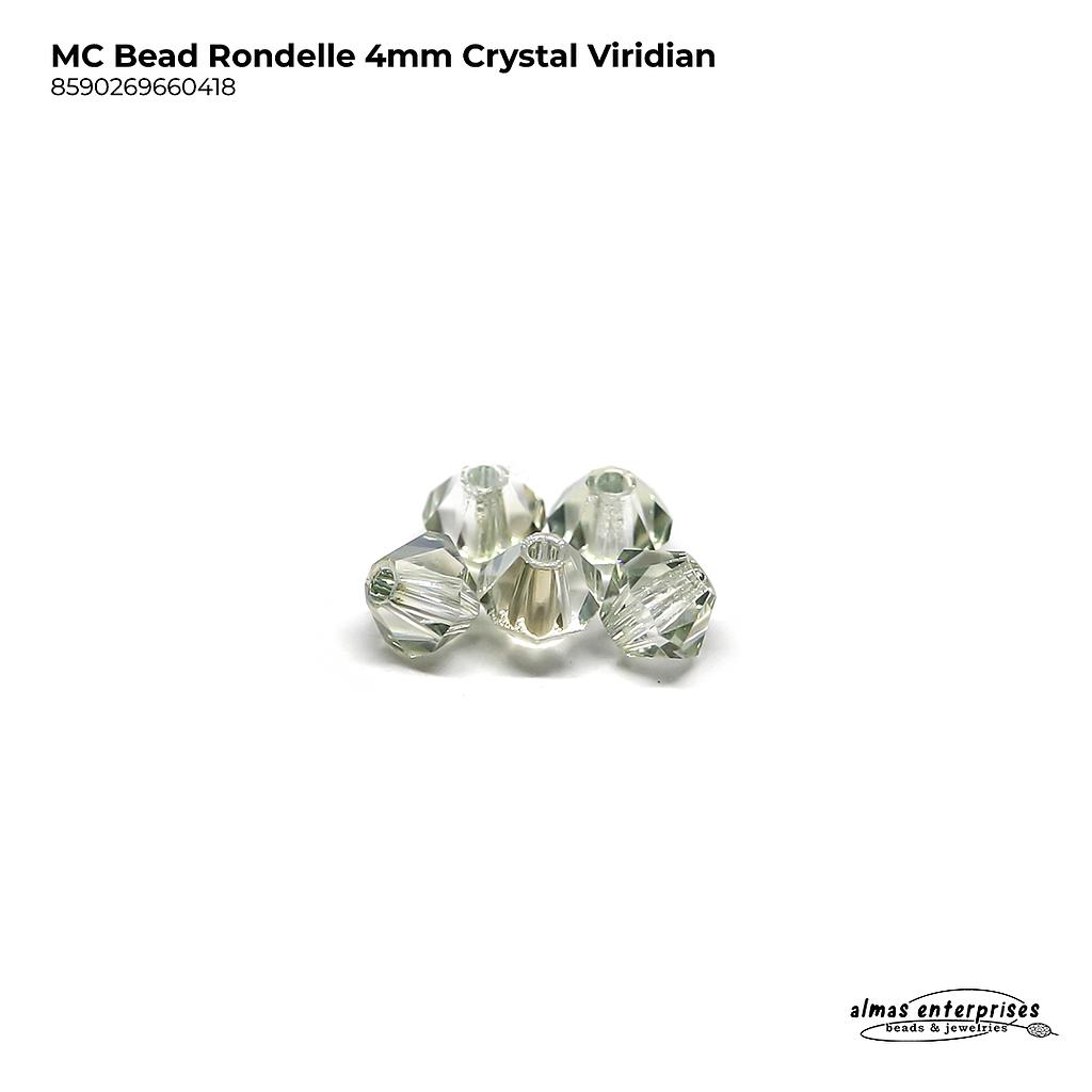 MC Bead Rondelle 4mm crystal Viridian