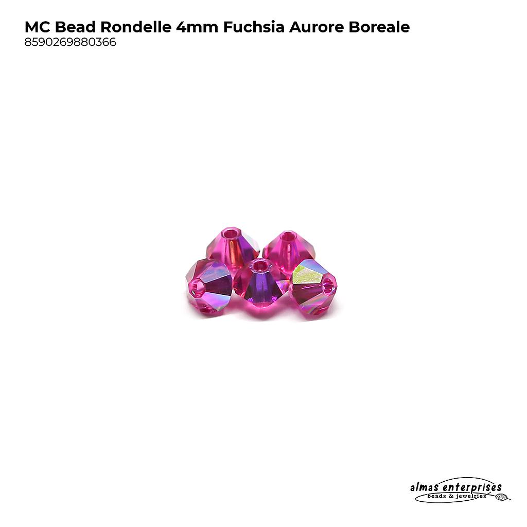 MC Bead Rondelle 4mm Fuchsia AB