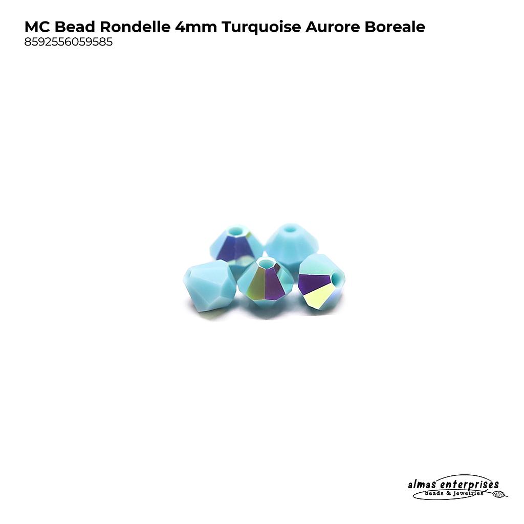 MC Bead Rondelle 4mm Turquoise AB