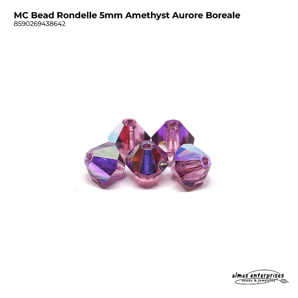 MC Bead Rondelle 5mm amethyst AB