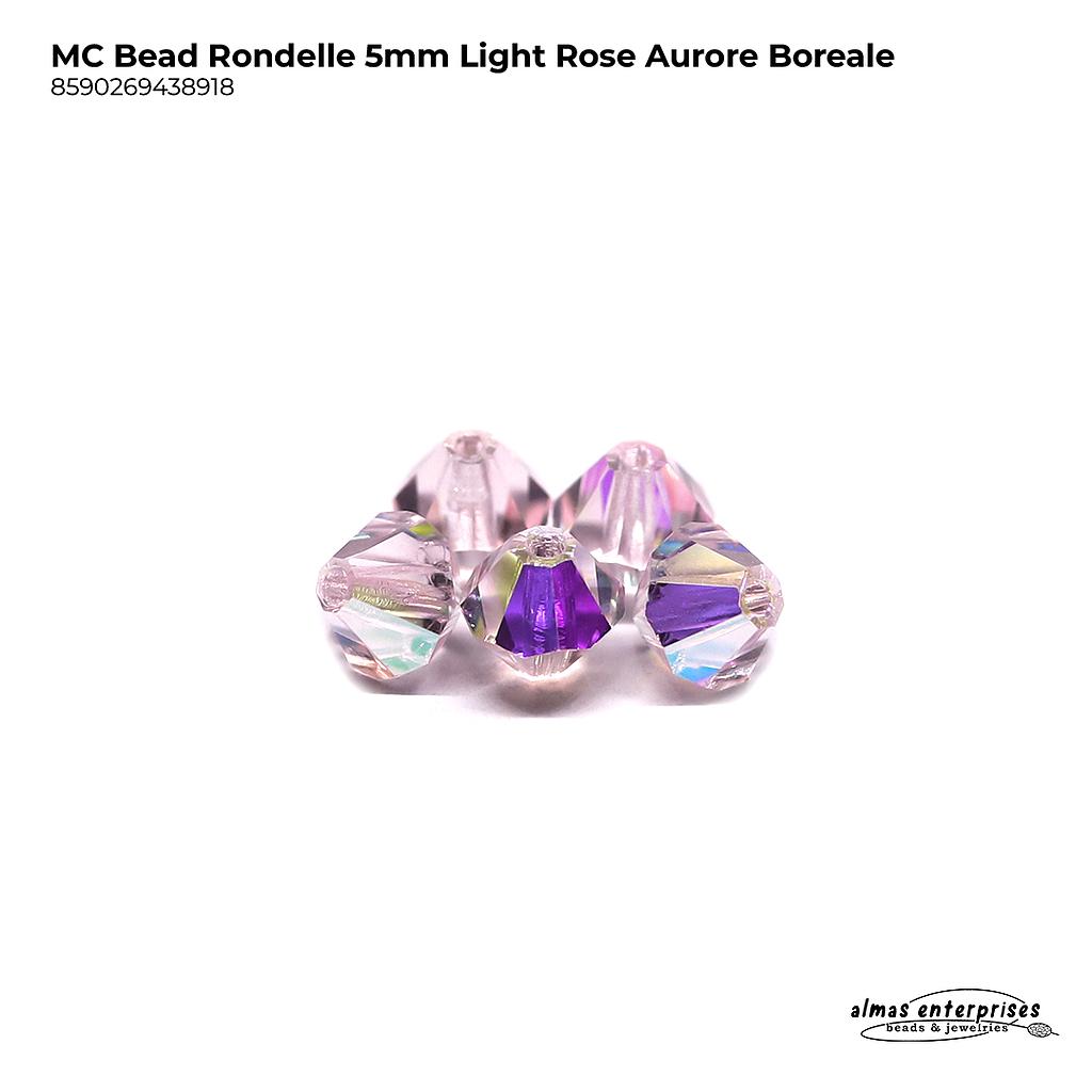MC Bead Rondelle 5mm lt.rose AB