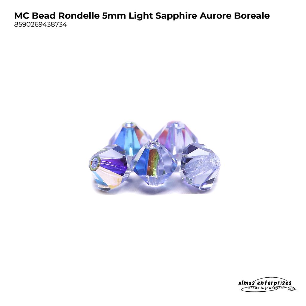 MC Bead Rondelle 5mm lt.sapph AB