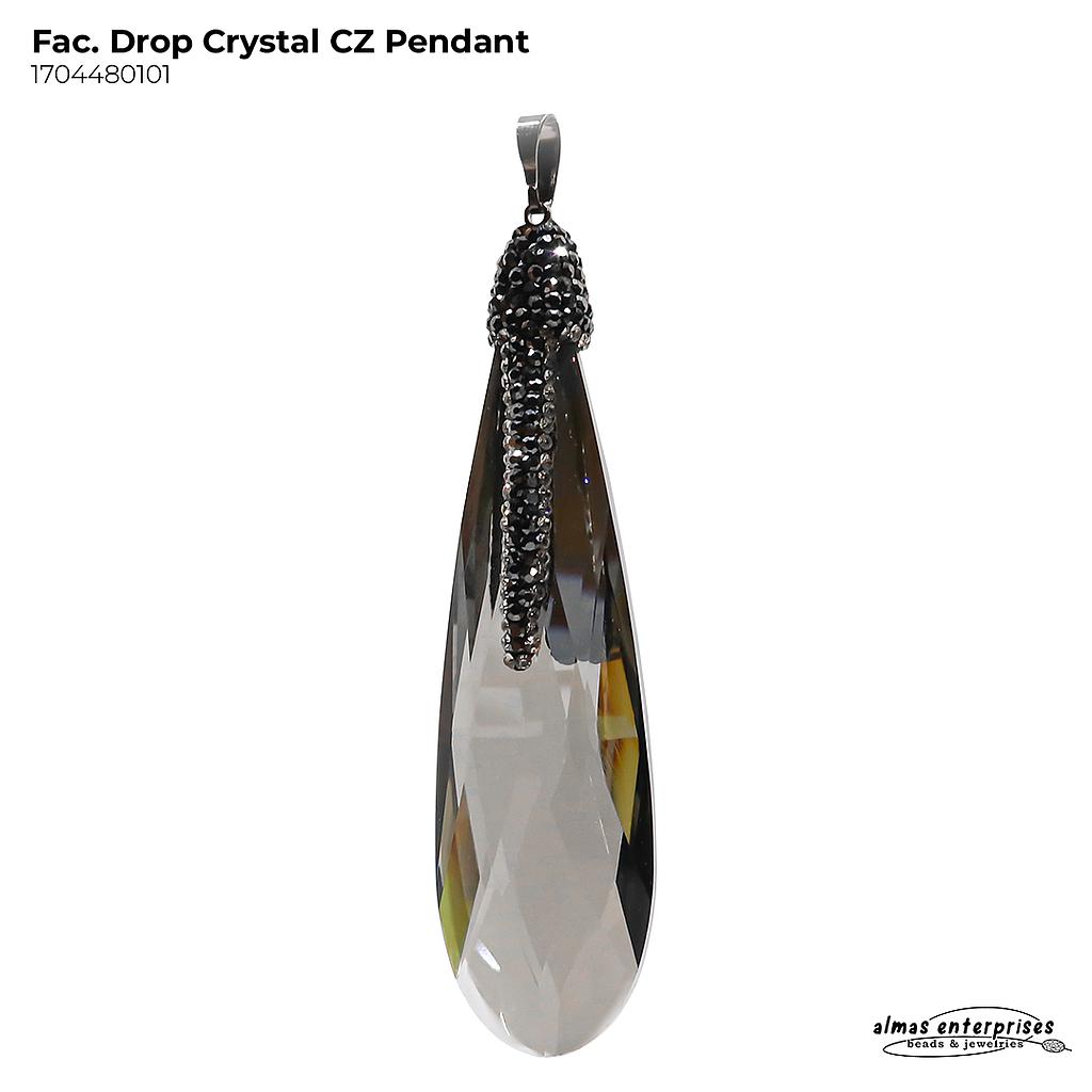 Fac Drop Crystal CZ Pendant