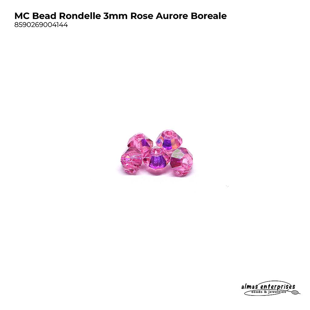 MC Bead Rondelle 3mm Rose AB