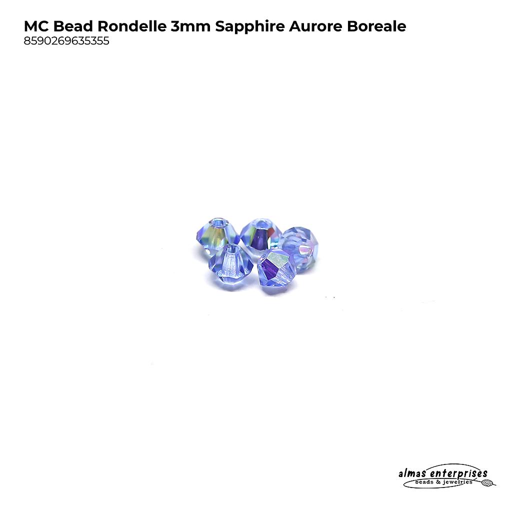 MC Bead Rondelle 3mm Sapphire AB