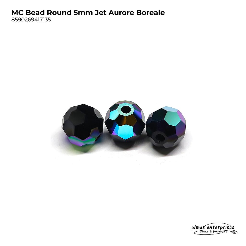 MC Bead Round 5mm Jet AB