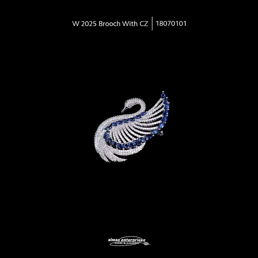 W 2025 Brooch With CZ
