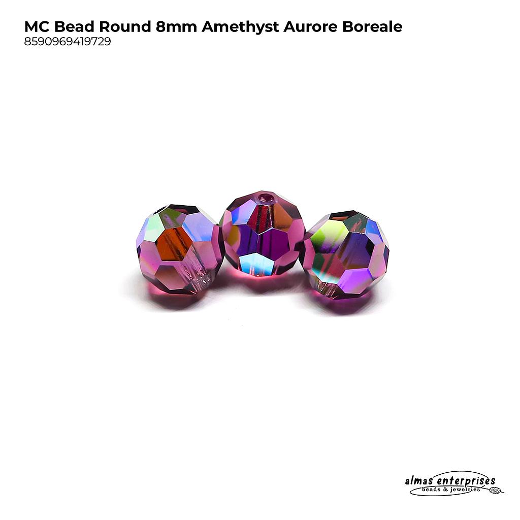 MC Bead Round 8mm Amethyst AB