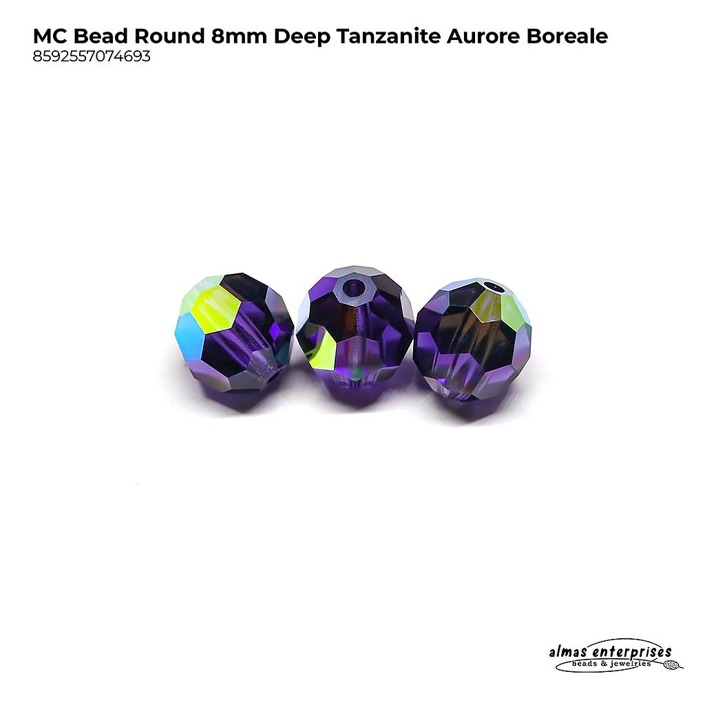 MC Bead Round 8mm Deep Tan AB