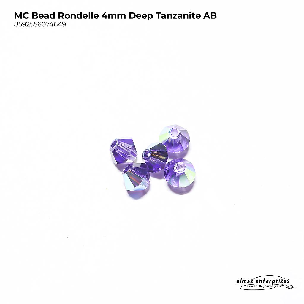 MC Bead Rondelle 4mm Deep Tan AB