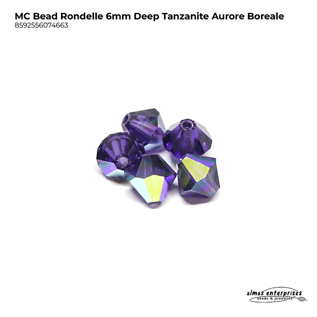 MC Bead Rondelle 6mm Deep Tan AB