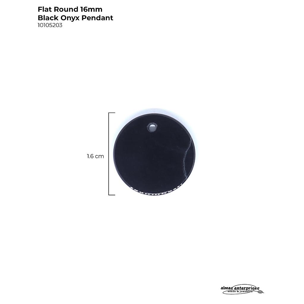Flt Rd 16mm Pendant Black Onyx/2