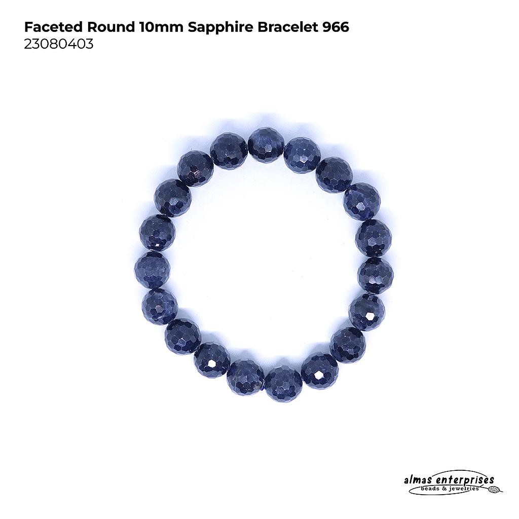 Fac Rd 10mm Sapphire Bracelet