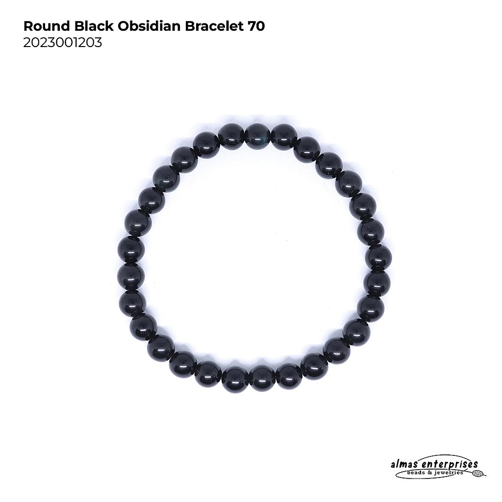 Round Black Obsidian Bracelet