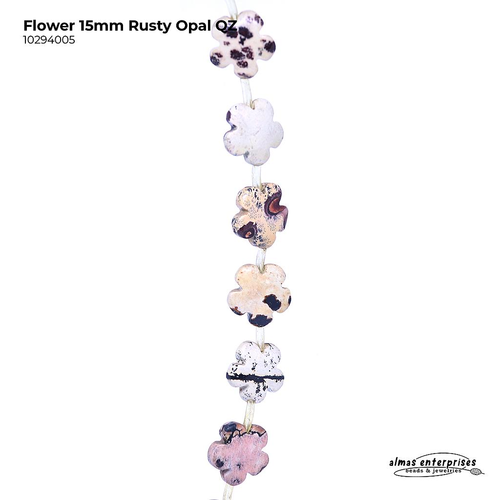 Flower 15mm Rusty Opal QZ