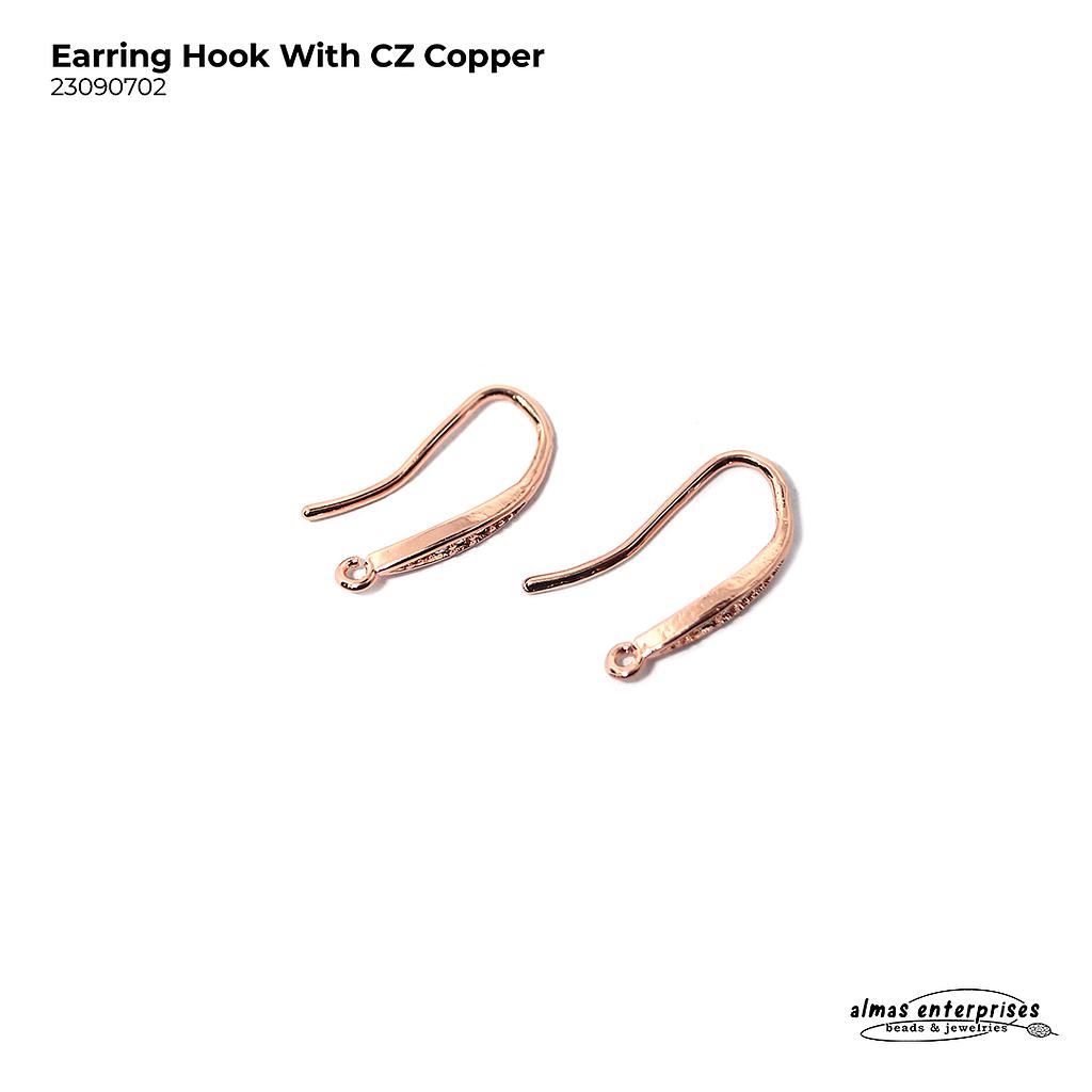 Earring Hook With CZ Copper