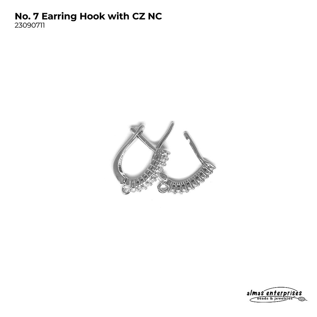 No.7 Earring Hook With CZ