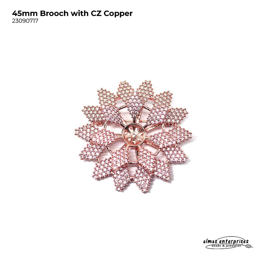 Brooch With CZ Copper