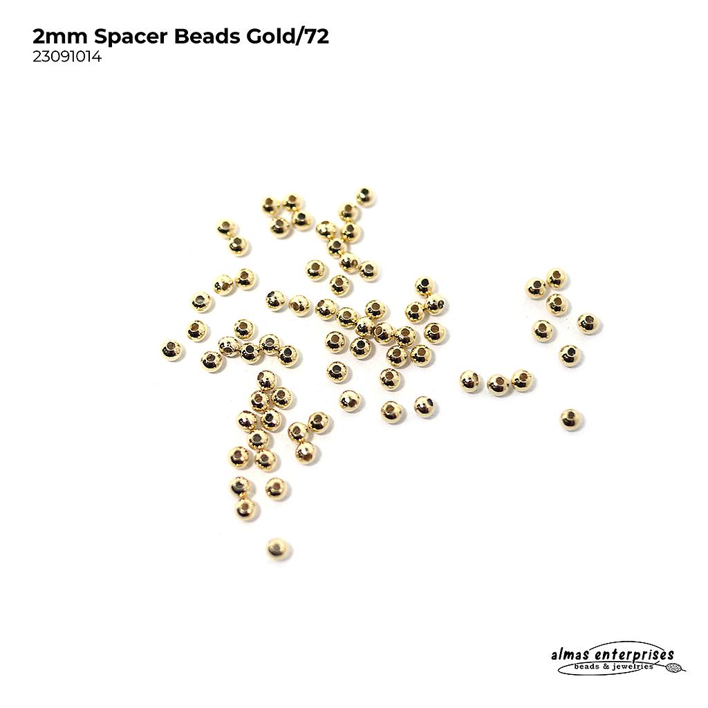 2mm Spacer Beads Gold/72pcs