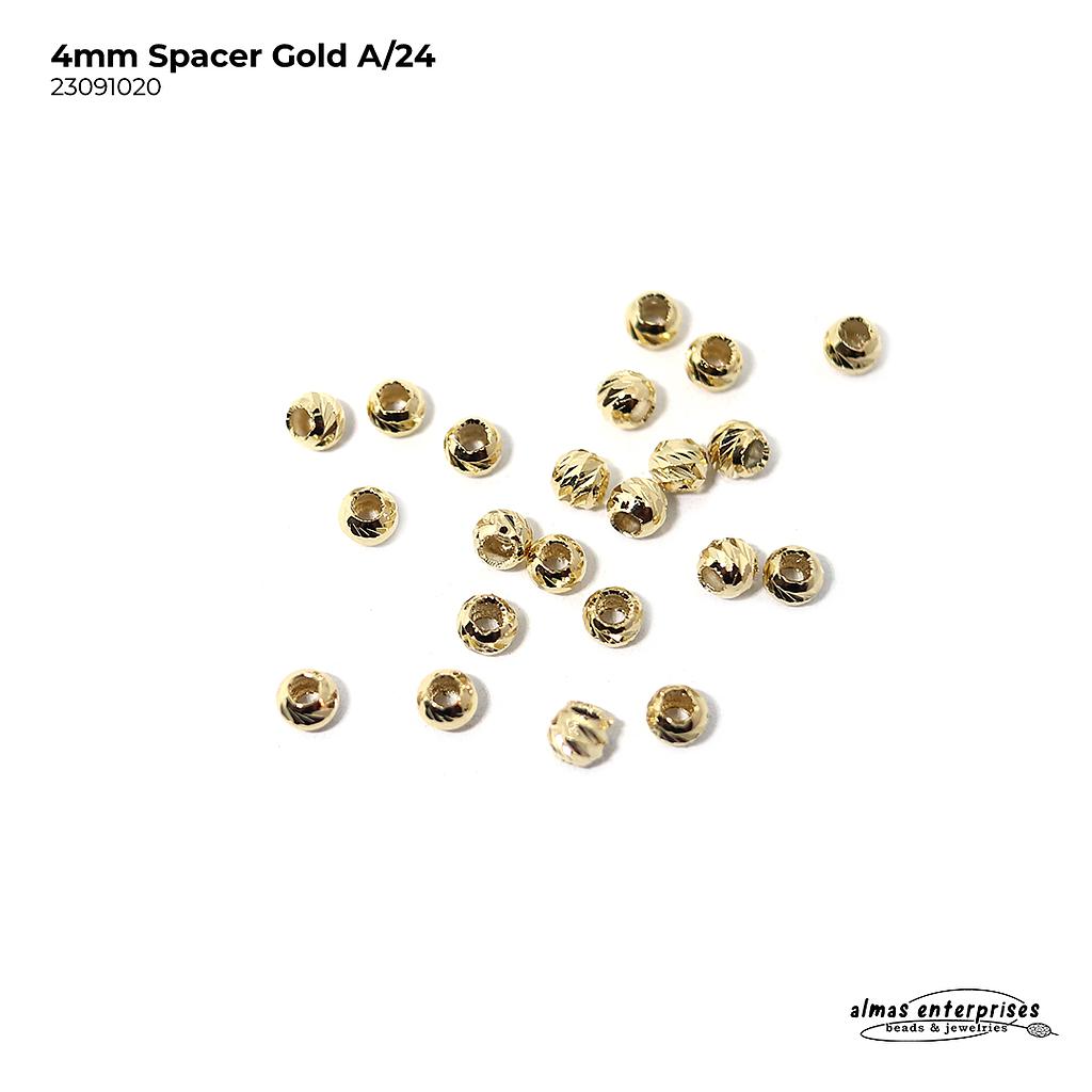 4mm Spacer Beads A Gold/24