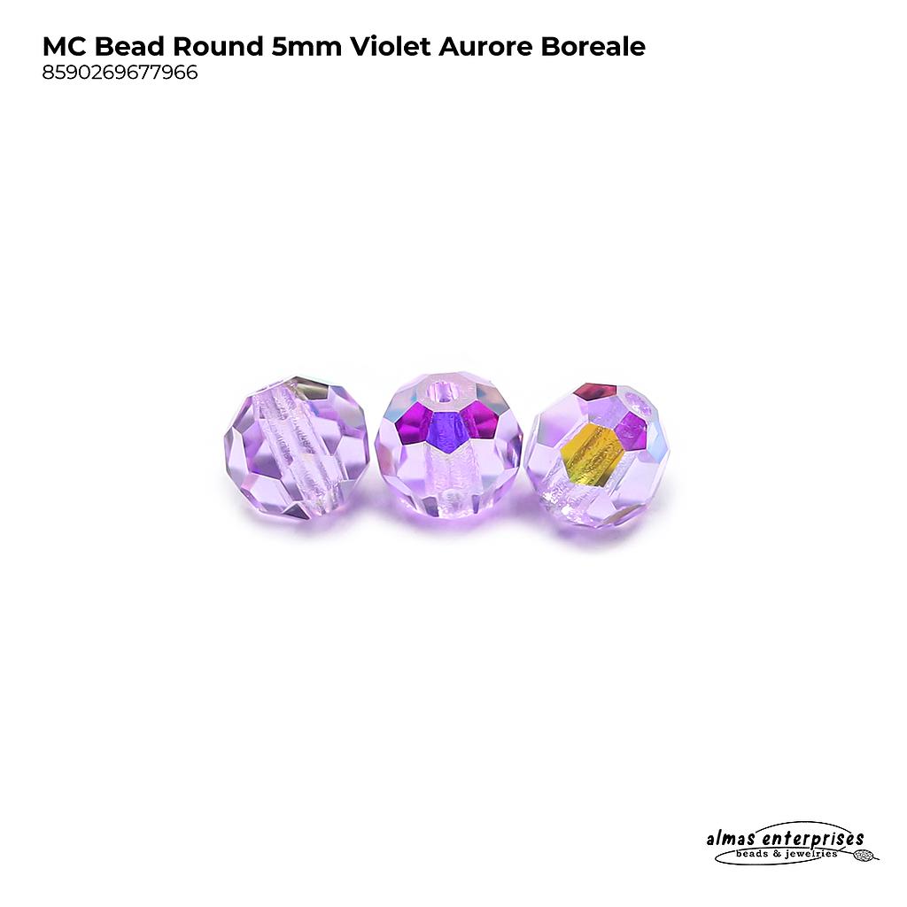 MC Bead Round 5mm Violet AB