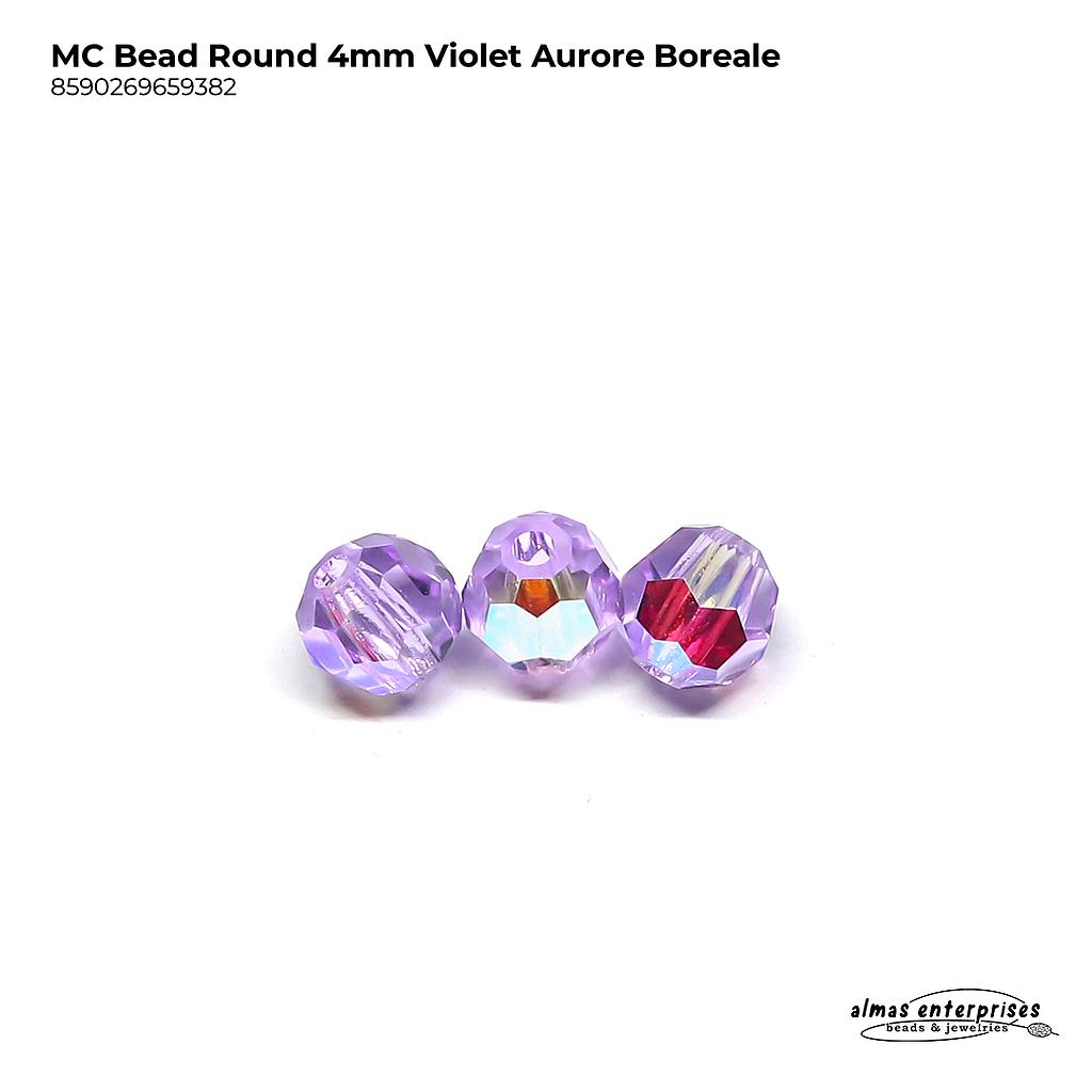 MC Bead Round 4mm Violet AB