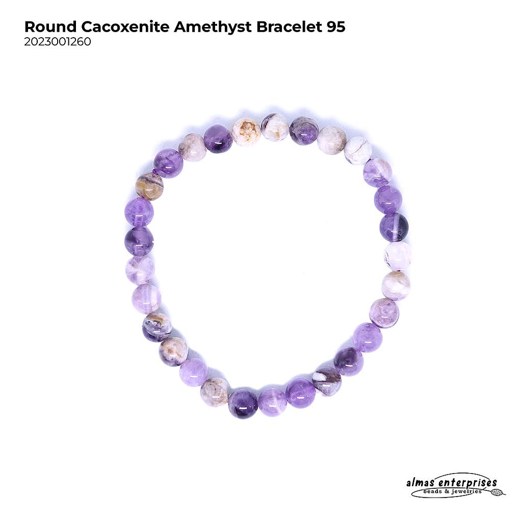 Round Cacoxenite Amethyst Bracelet